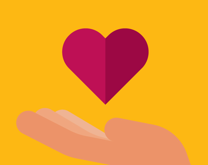 hand holding heart